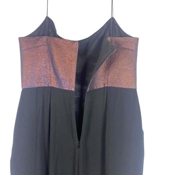 Karen Millen Metallic Iridescent Bodice Tailored Jumpsuit US 10 Black - Picture 9 of 13